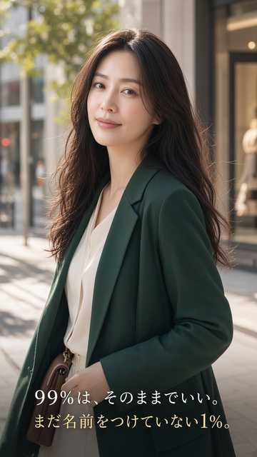 今の人生を大切にしながらまだ名前をつけていない1％の気持ちを持つ女性