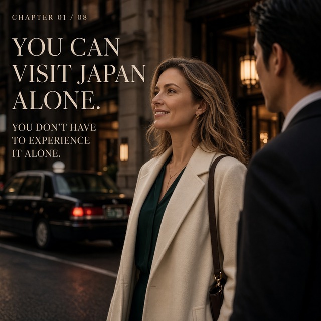 International woman experiencing Tokyo beside a discreet Japanese male Companion | OPUS TOKYO Chapter 1