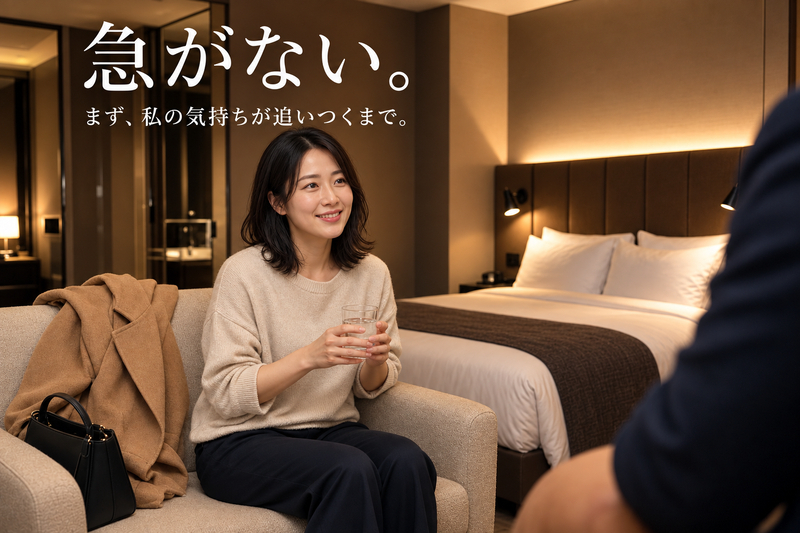 女性の気持ちが追いつくまで急がず会話をする親密な時間