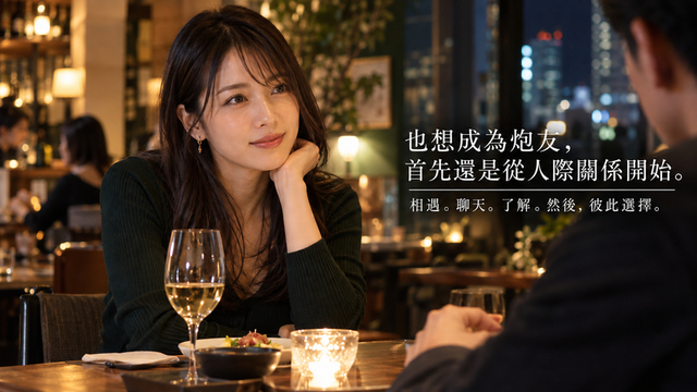 與男性交談並思考炮友關係的30多歲女性