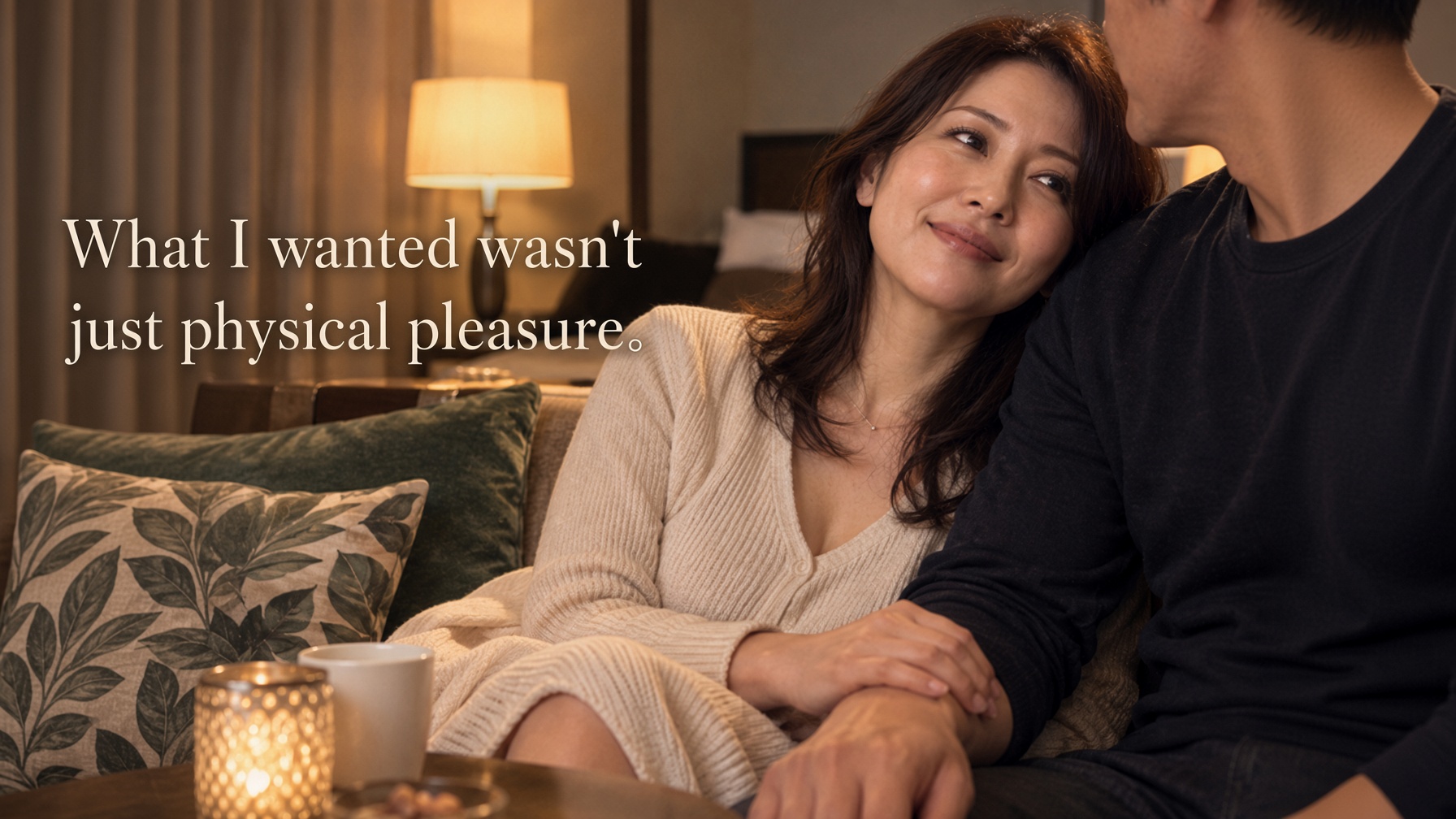 A mature Japanese woman seeking human warmth and intimacy beyond physical pleasure
