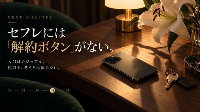 セフレには解約ボタンがないことを示すスマートフォンと鍵の静物