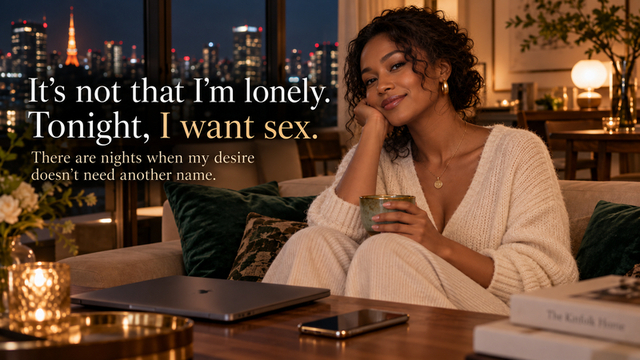 Woman relaxing at home acknowledging that wanting sex is different from feeling lonely
