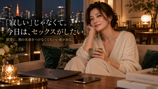 寂しさではなく自分の性的欲望としてセックスしたい気持ちを静かに認める30代女性